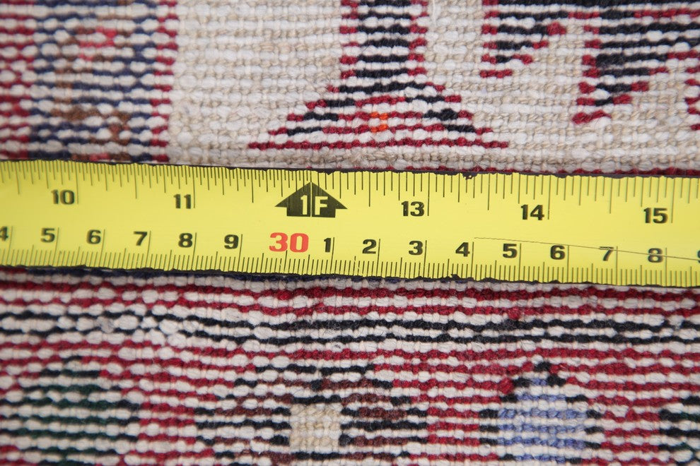 Consigned, Vintage Hand-Knotted Persian Oriental Low Pile Carpet, Beige, 3'x5'