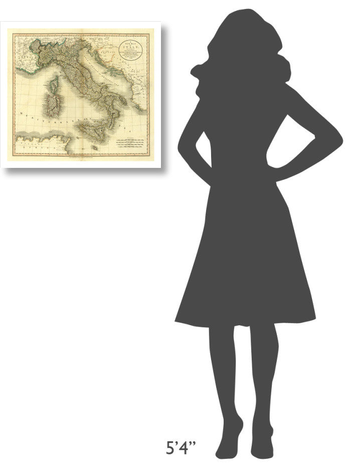 "Italy, 1799" Digital Paper Print by John Cary, 24"x22"
