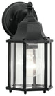 Outdoor Wall 1-Light, Black/Clear Beveled Glass