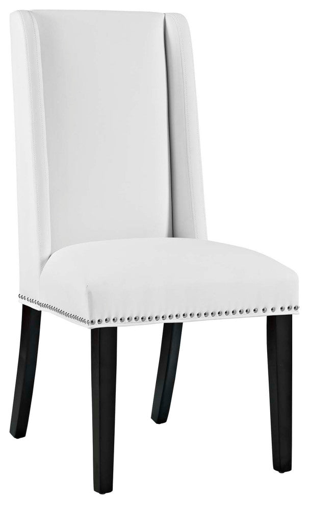 White Baron Dining Chair Vinyl Set of 2