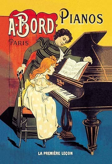 A Bord Pianos - "The First Lesson" - Gallery Wrapped Canvas Art 28" x 42"
