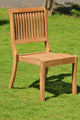 7-Piece Teak Dining Set, 117" Extension Oval Table, 6 Stacking Armless Chairs