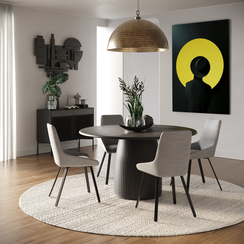 Modrest - Gillette Modern Gray Fabric Dining Chair Set of 2