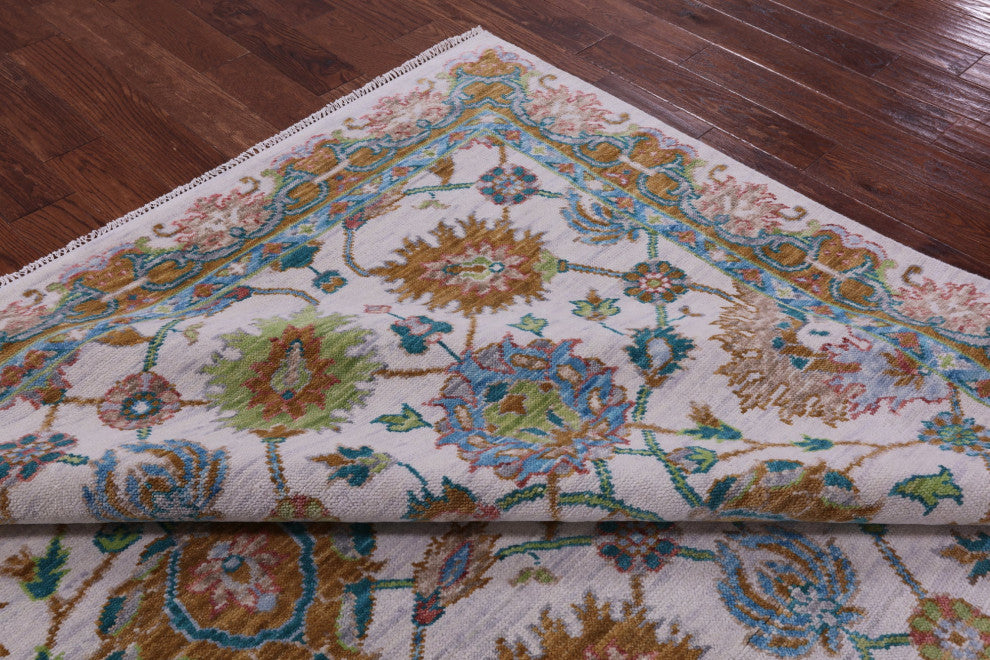 7' 10" X 9' 6" Handmade William Morris Wool Rug - Q15650