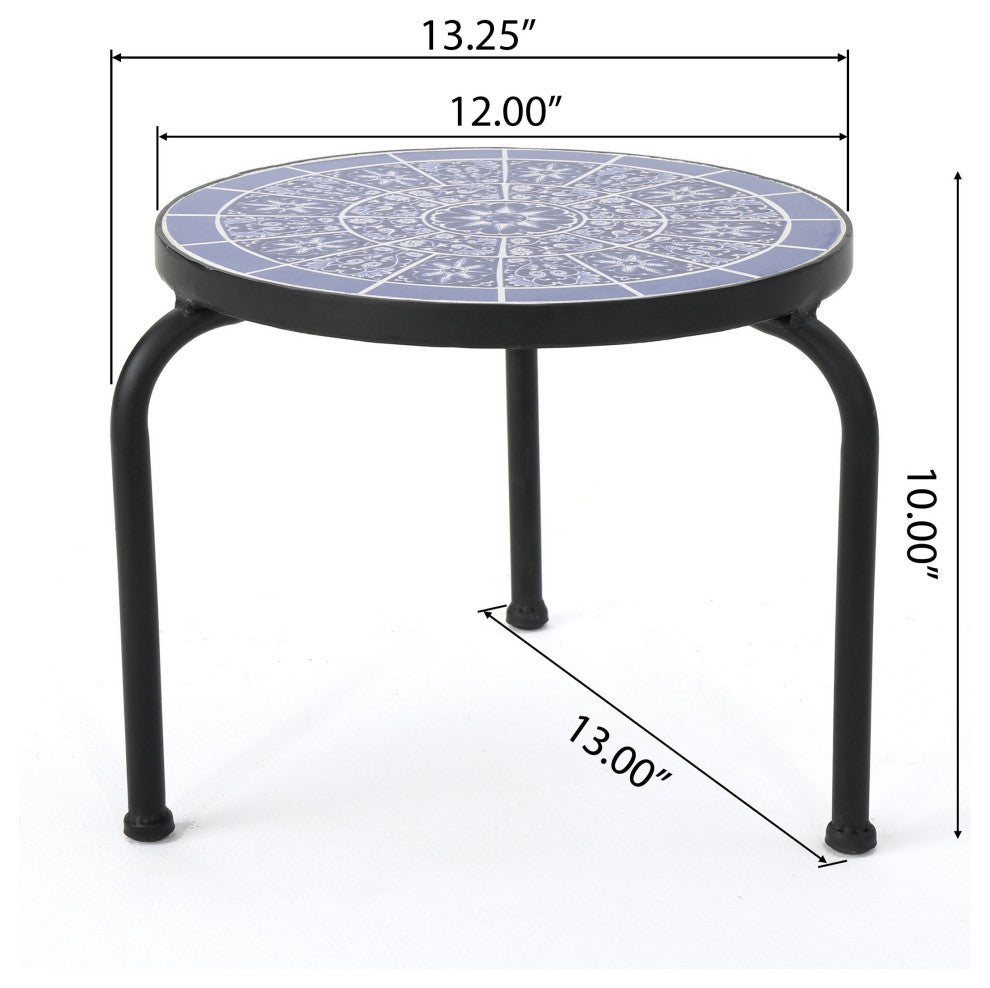 GDF Studio Soleil 10 Inch Outdoor Ceramic Top Plant Stand