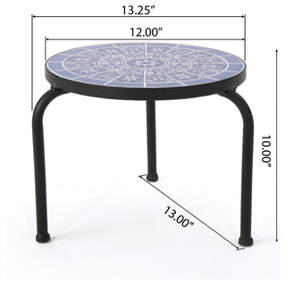 GDF Studio Soleil 10 Inch Outdoor Ceramic Top Plant Stand