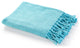 Checkered Weave Throw Blanket with Fringe, Angel Blue