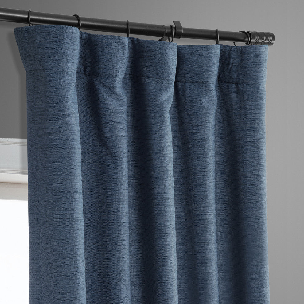 Bellino Blackout Room Darkening Single Panel Curtain, Wild Blue, 50"x63"