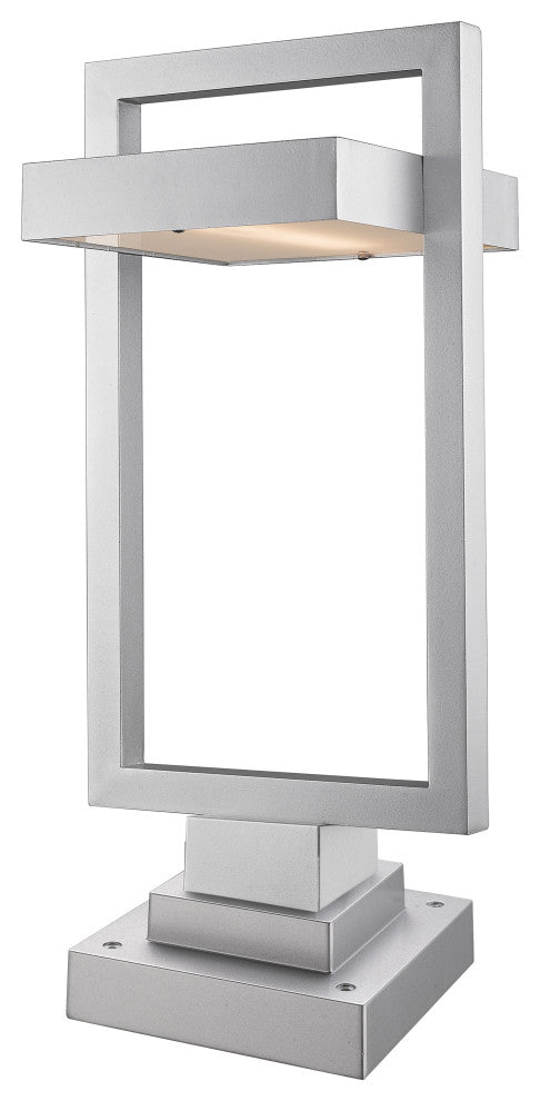 Luttrel Collection 1 Light Outdoor Pier Mounted Fixture in Silver Finish
