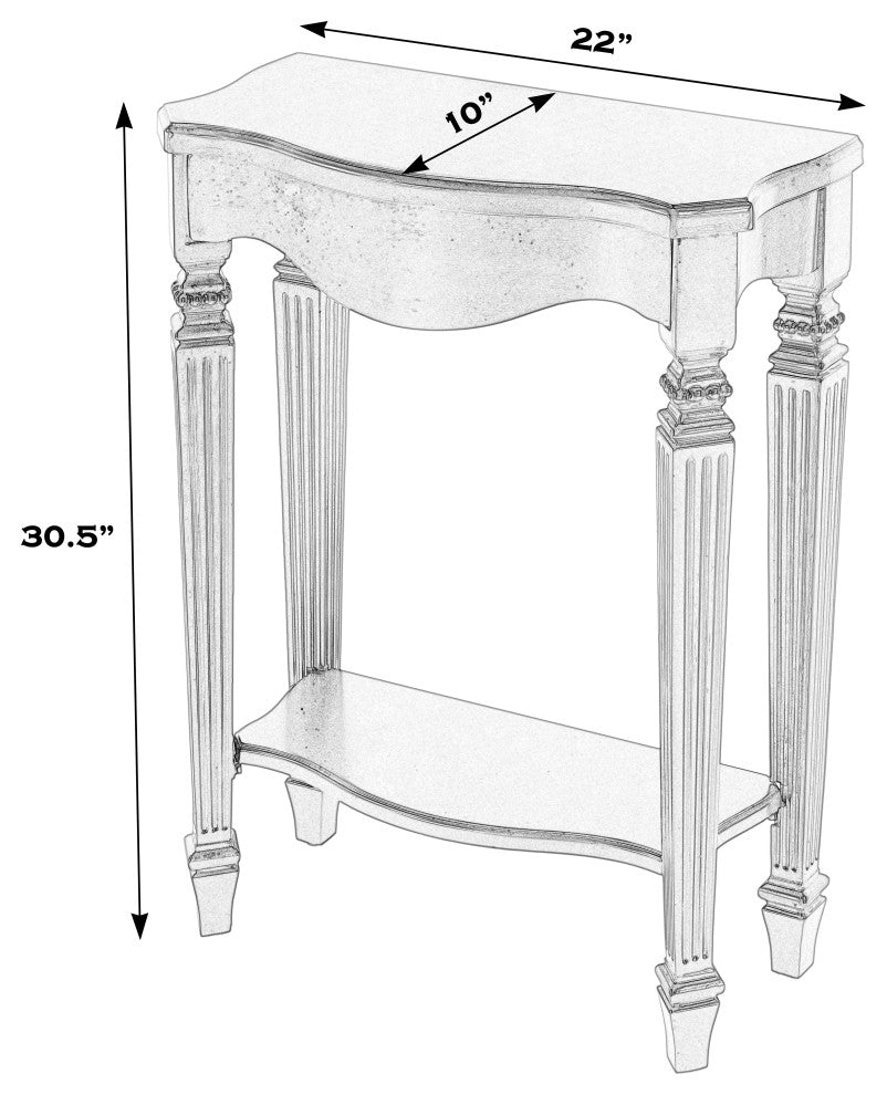 Cheshire Console Table, Gilded Cream, Black Licorice