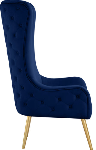Alexander Velvet Upholstered Accent Chair, Navy
