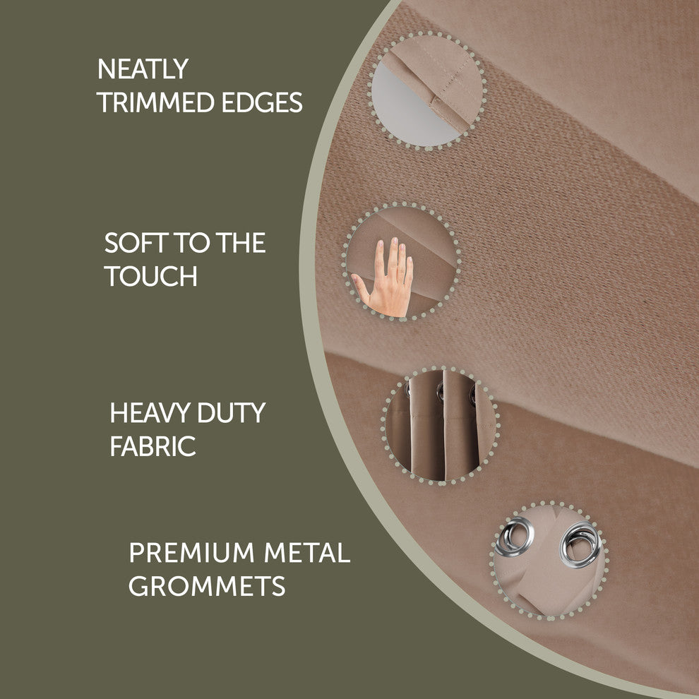 Heavy Duty Drapery Panel 52"x96" 1 Panel, Beige
