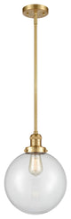 Beacon Mini Pendant, Satin Gold, Clear