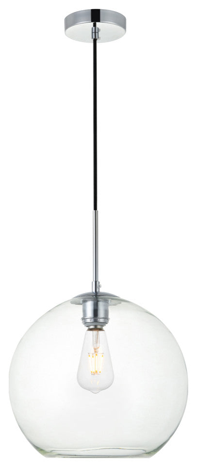 Baxter 1 Light Pendant in Chrome And Clear