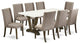V727Fl716-9, 9-Piece Set, 8 Chairs and Table Solid Wood Frame