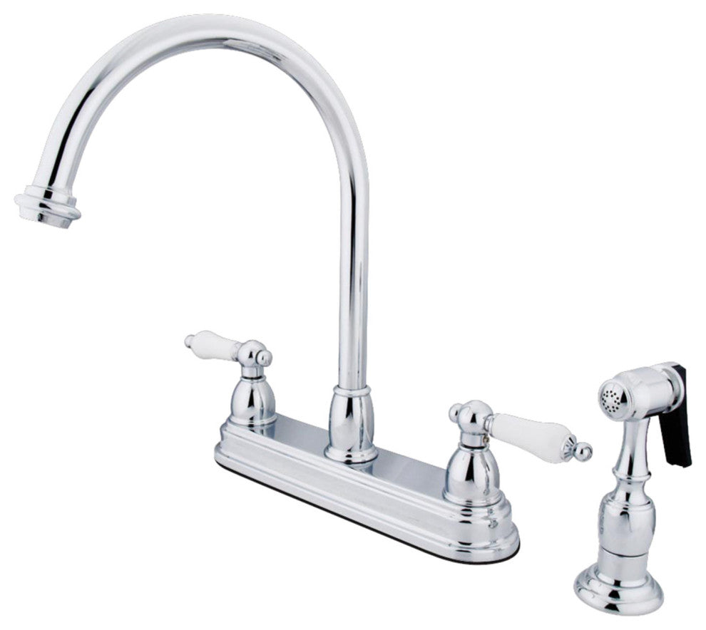 Kingston Brass Centerset Kitchen Faucet, Polished Chrome