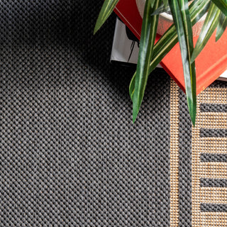 Nuloom Historia Striped Outdoor Area Rug, Dark Grey 4'x6'