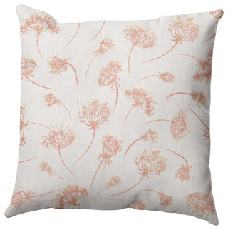 Wishing Flowers Pillow, Orange, 20"x20"