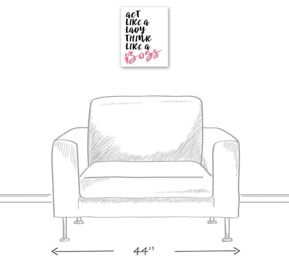 Act Like a Lady Think Like a Boss 11x14 Canvas Wall Art