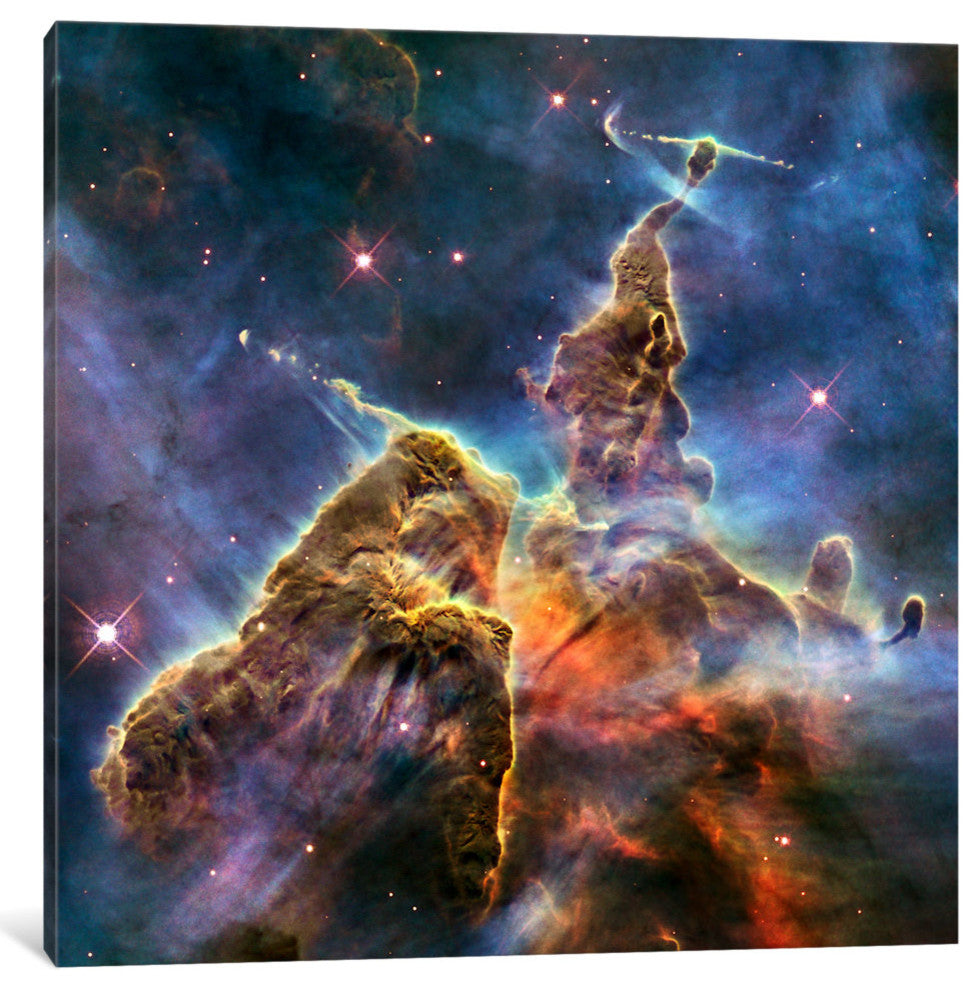 "Mystic Mountain in Carina Nebula II (Hubble Telescope)" by NASA, 37x37x1.5"