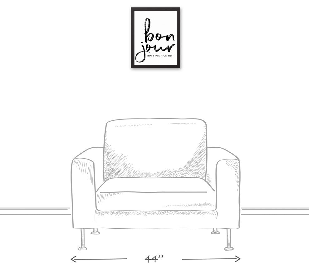 Bon Jour 11x14 Black Framed Canvas