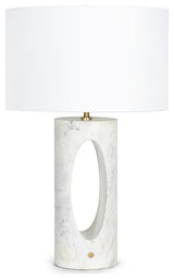Portia Marble Table Lamp, Green, White