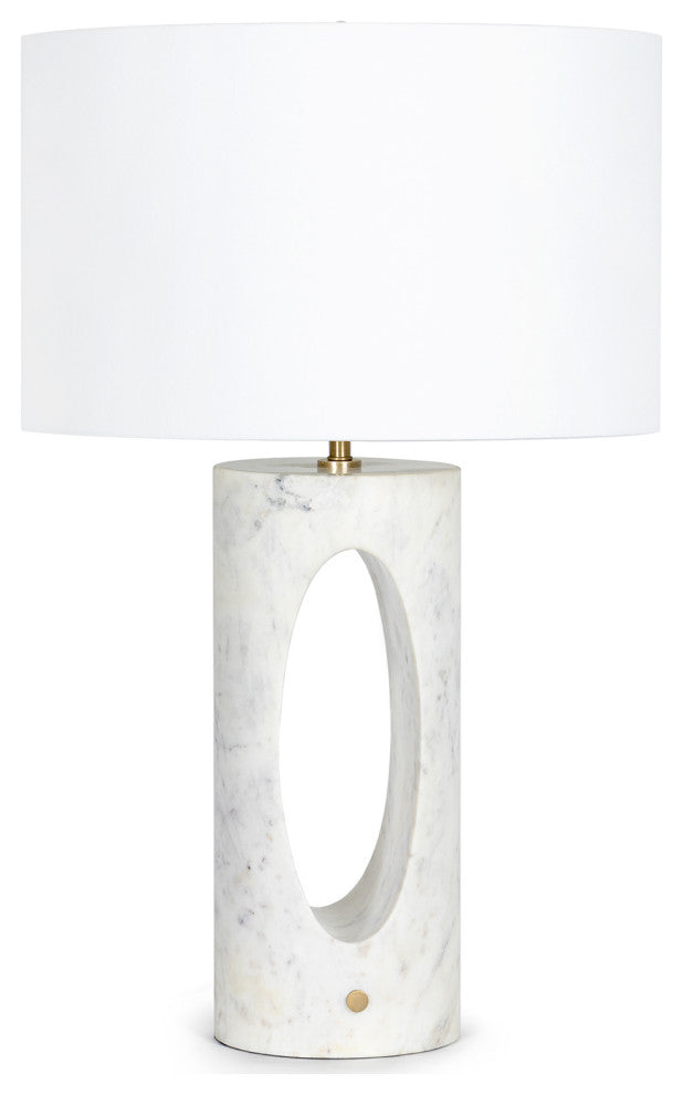 Portia Marble Table Lamp, Green, White