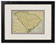 Vintage South Carolina Map, Framed Original SC Map- Authentic 1920s