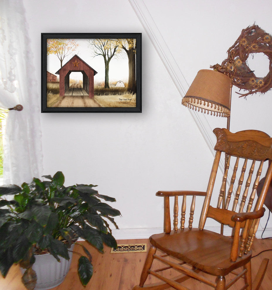 "Bucks County Bridge" By Billy Jacobs, Printed Wall Art, Black Frame