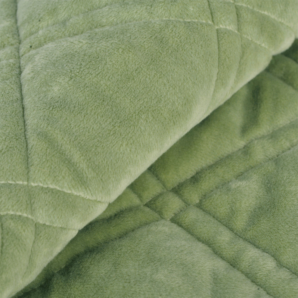 Supersoft Microplush Quilted 4-Piece Bed Spread Set, Sage, Queen