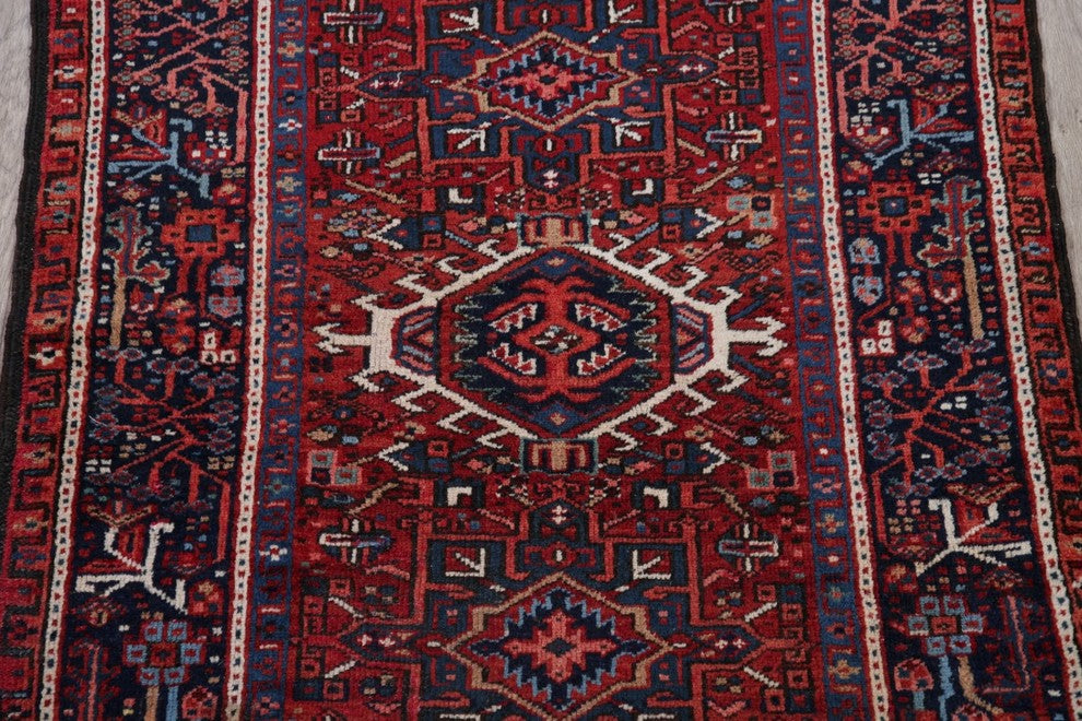 Consigned, Antique Worn Out Oriental Persian Handmade Low Pile Carpet, 4'6"X3'5"