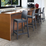 Maya Resin Counter Stool, Dark Gray, Set of 2