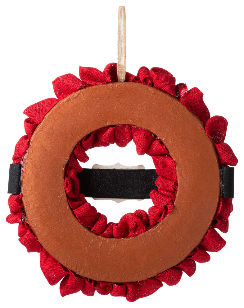 18"D Christmas Red With Belt Fabric Wreath