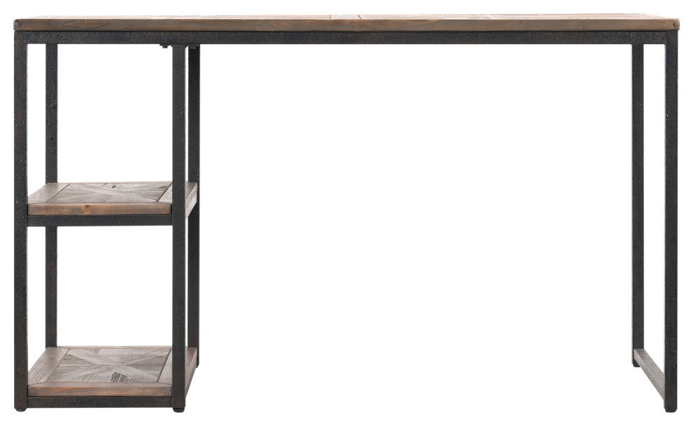 Kiara Reclaimed Wood Writing Desk, Rustic Black
