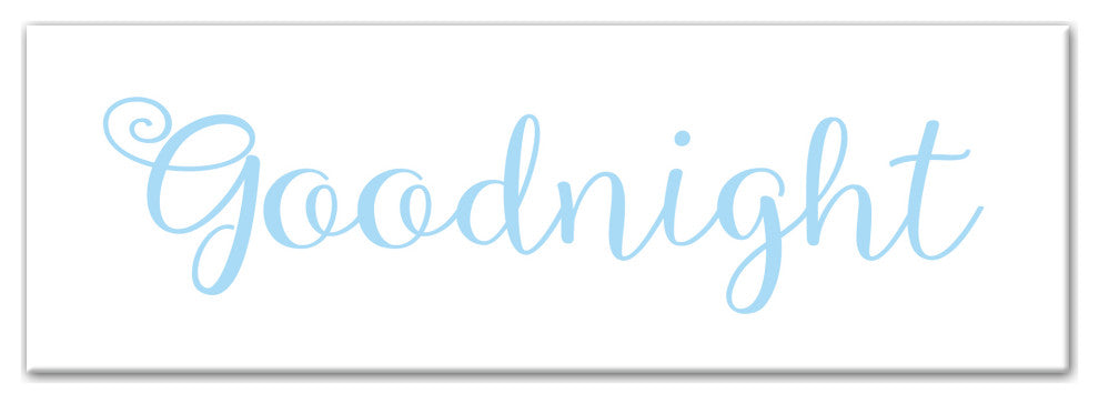 Goodnight 12"x36" Canvas Wall Art, Blue