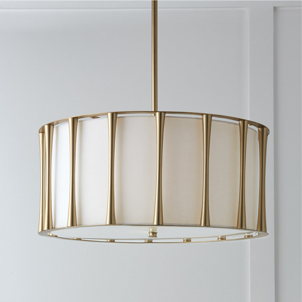Capital Lighting 344641 Bodie 4 Light 25"W Drum Chandelier - Matte Brass