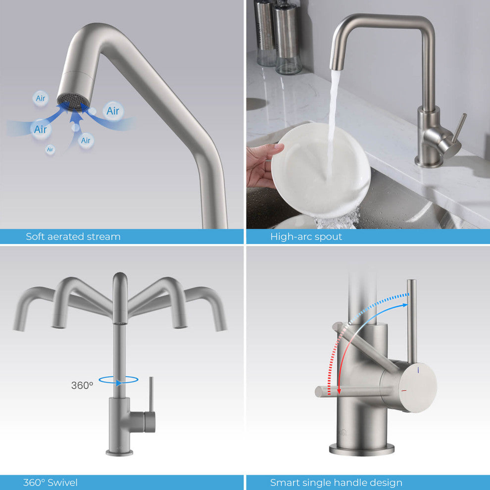Macon Single Lever Kitchen Bar Faucet, Brush Nickel