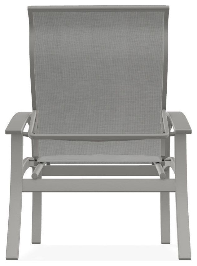 Belle Isle Sling Adjustable Outdoor Dining Chair, Alloy/Snow
