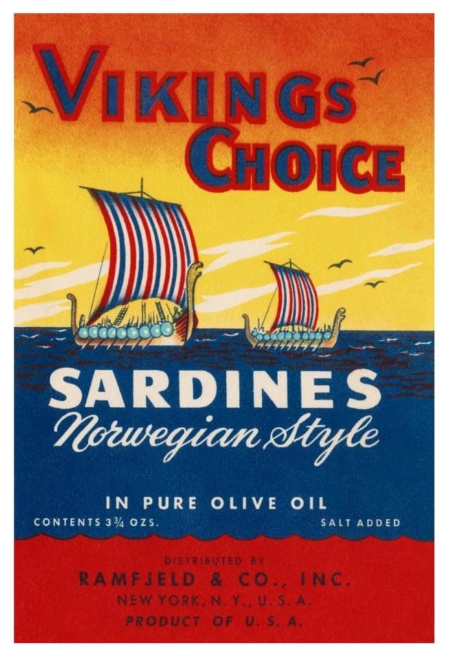 "Vikings Choise Sardines" Digital Paper Print by Retrolabel, 17"x24"