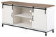 White and Oak Modern Farmhouse TV Stand With Storage
