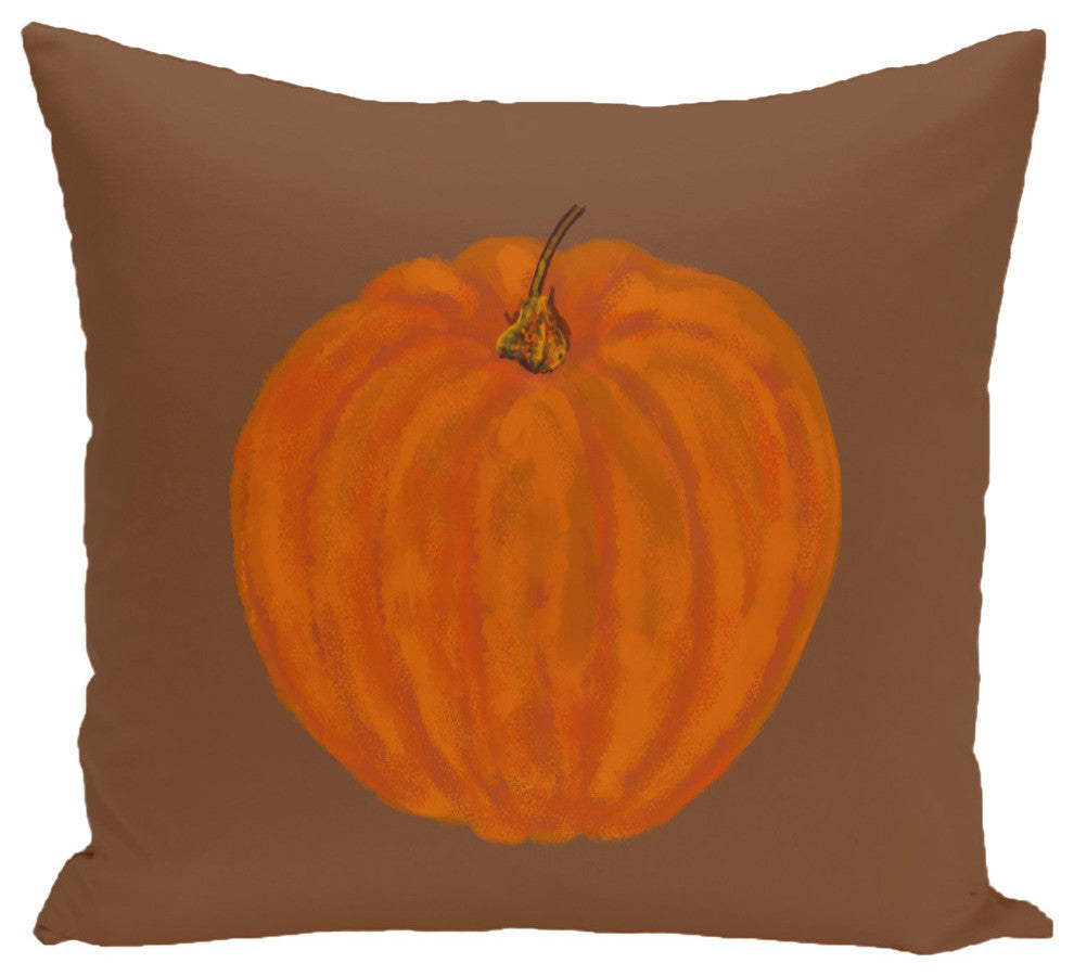 Li'L Pumpkin Holiday Print Pillow, Brown, 26"x26"