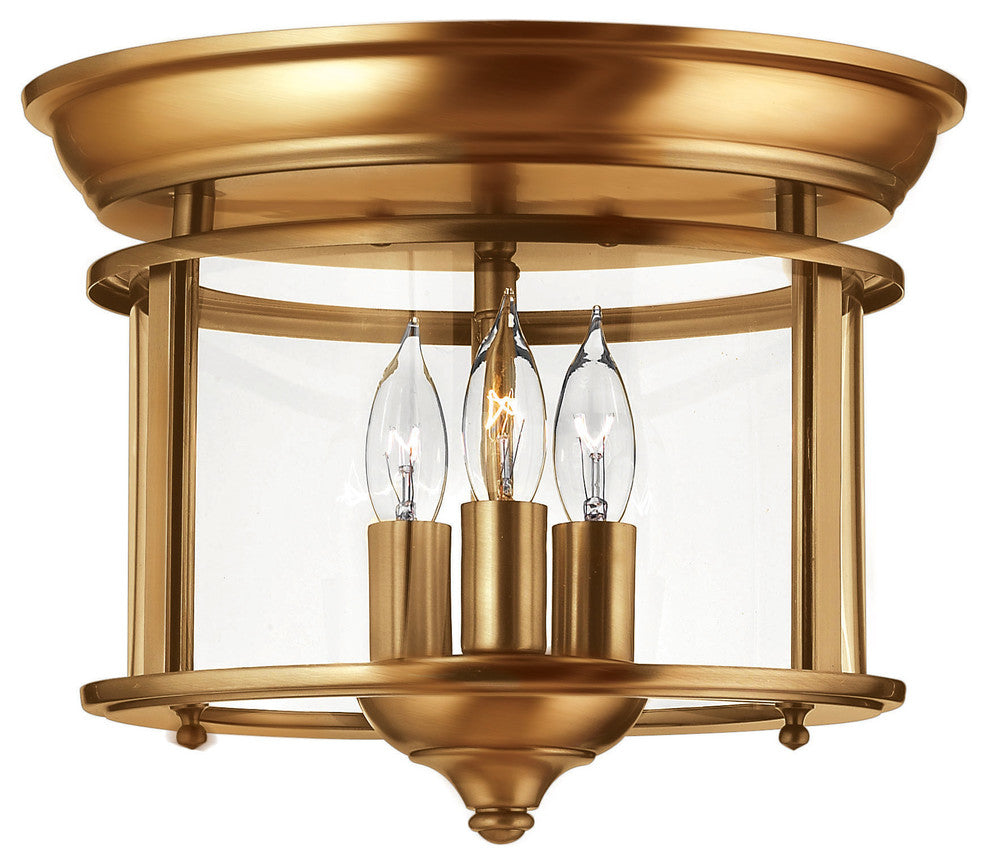 Hinkley Lighting 3473 3 Light Semi-Flush Ceiling Fixture - Heirloom Brass