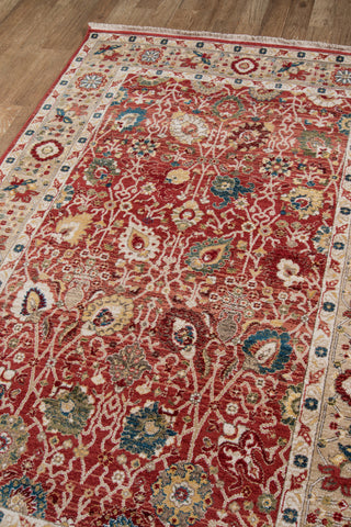 Lenox LE-04 Machine Made Red Area Rug 5'x5' Round
