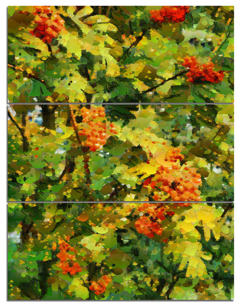 Floral Pattern with Palette Knife, Flower Artwork on Canvas, 28x36, 3 Panels