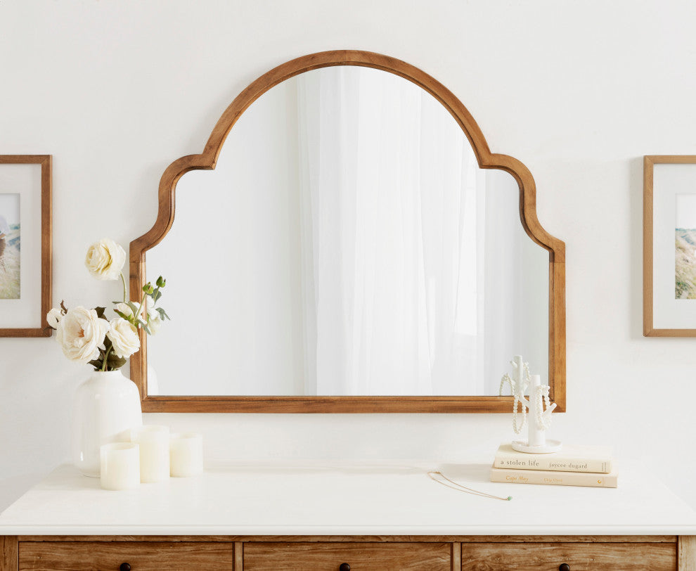 Hogan Arch Framed Mirror, Rustic Brown, 36"x30"