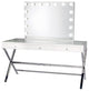Glam Vanity Mirror With Dimmer, Table and Chair, White
