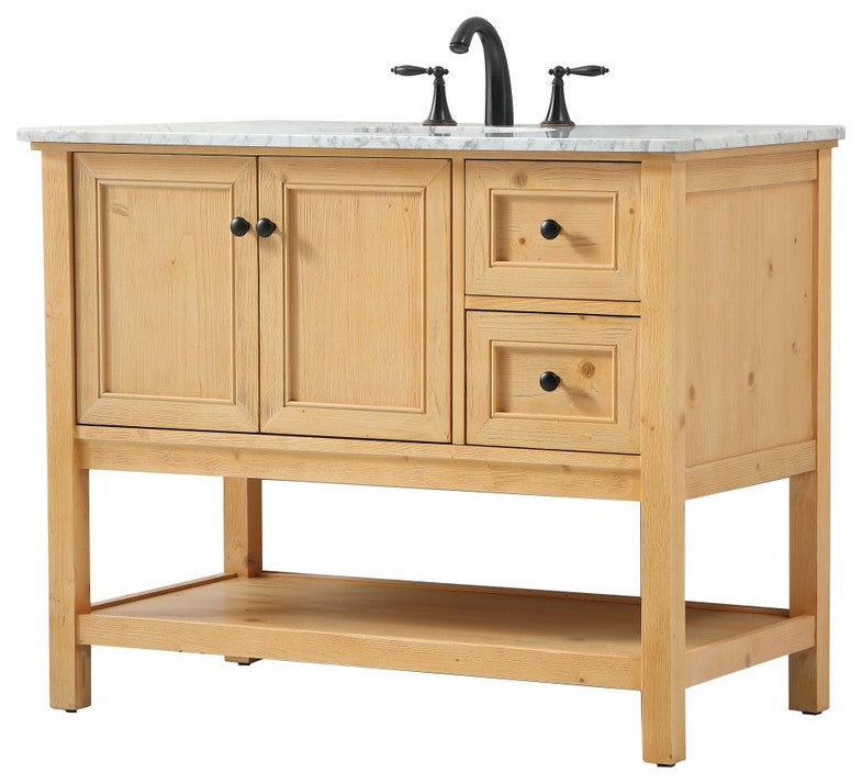 Matilda 22" Transitional Driftwood-Light Bathroom Vanity, Natural Wood