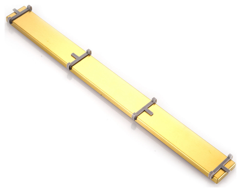 Stainless Steel Rectangular Linear Shower Floor Drain, Gold, 24"