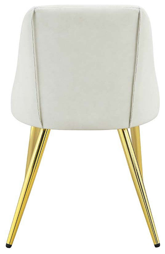 Dn01259 Side Chair, Set of 2, White Pu, Gaines