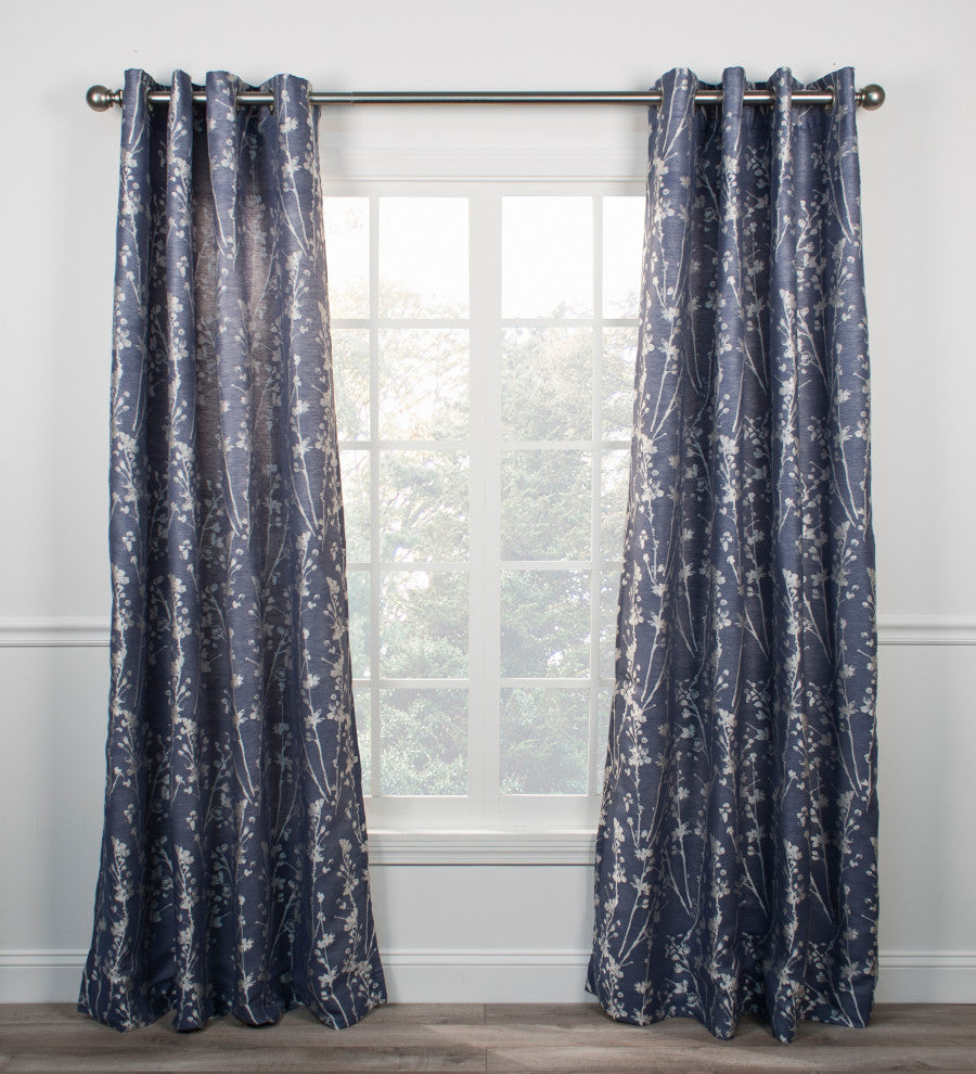 Meadow Lined Grommet Panel, Cobalt, 50"x84"